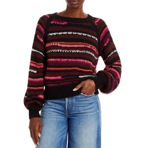 Mother Striped Crop Pullover Sweater